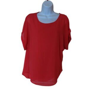 Bright Red Blousy top Size Small